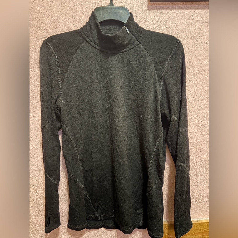Smartwool Women's Classic Thermal Merino Base Layer 1/4 Zip in Black Large